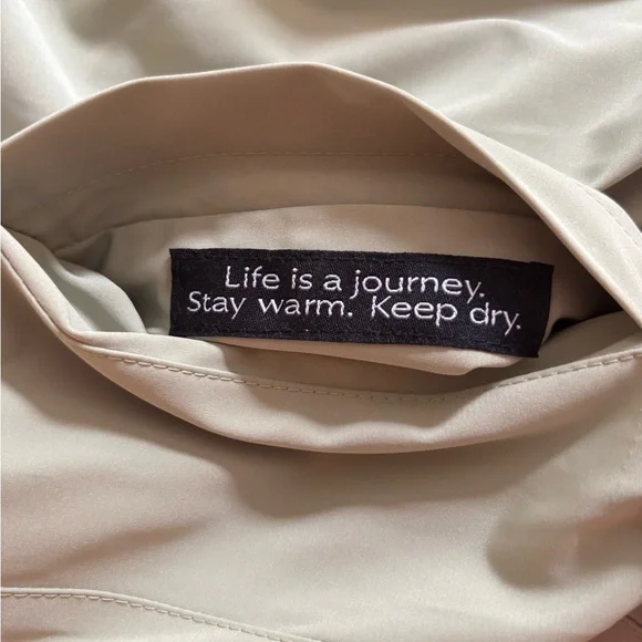 Gallery Sage & Tan Reversible Trench Jacket Small Lightweight Raincoat - Picture 9 of 11